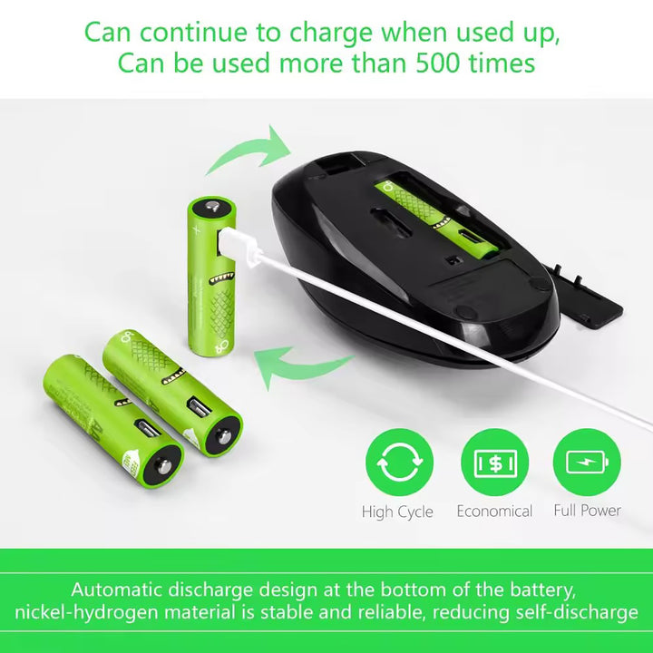 1.5V AAA USB rechargeable lithium battery with type-c port Heloideo