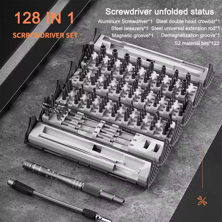 128 in 1 precision screwdriver set, disassembly and maintenance tool, multi-functional manual screwdriver, book roll set Heloideo