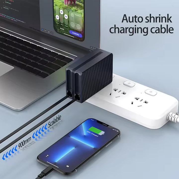 Multi-Port Type-C Charger: Efficient and Convenient Charging for iPhone, iPad, and MacBook Heloideo