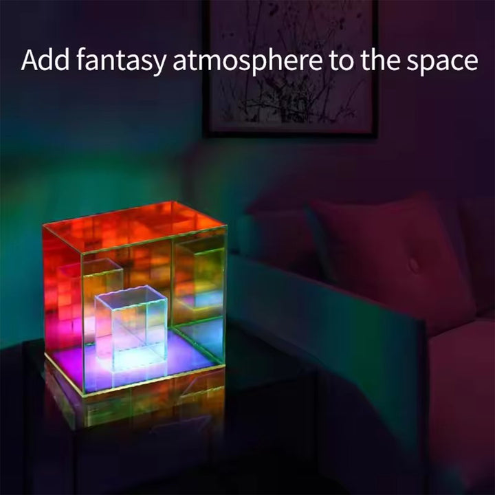 Colorful camping pyramid cube light: gift, ambiance light, decorative night light Heloideo