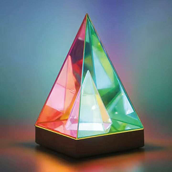 Colorful Camping Pyramid Magic Cube Table Light Heloideo