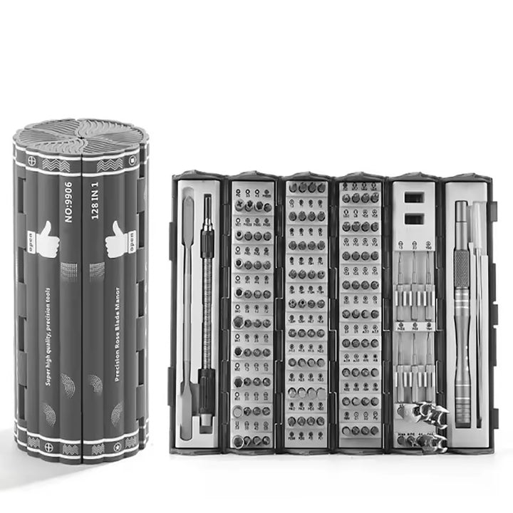 128 in 1 precision screwdriver set, disassembly and maintenance tool, multi-functional manual screwdriver, book roll set Heloideo
