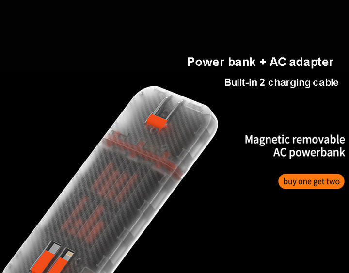 Magnetic 20W Removable AC Power Bank pd18w 10000mAh Quick Charge USB C High-Speed Portable battery Charger Heloideo PB174-20 Heloideo