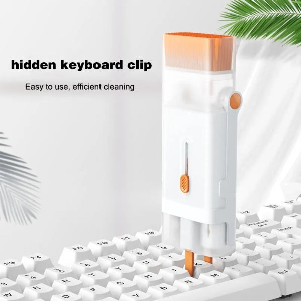 8 in 1 Keyboard Cleaning Set, Laptop Cleaner Kit Screen Swipe and Brush with Phone Stand, Earphone Cleaning Pen for Airpod, Key Puller and Spray Bottle, for Computer/MacBook/Keyboard/iPad Heloideo