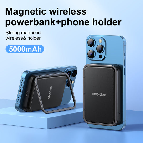 Magnetic Wireless Power Bank Portable Charger 20W Upgraded Half Mini Size Large Battery Pack CapacityDesign for iPhone12/12 Pro/12 Pro Max/12Mini /13/14/15 Heloideo