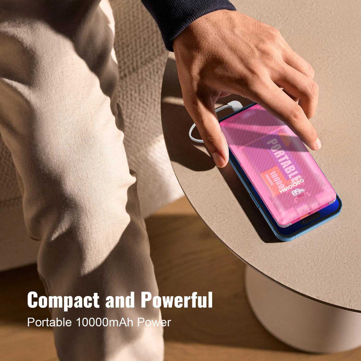 Copy of 10000 MAh Dual USB power bank with 20W AC plug Power battery Charger Heloideo