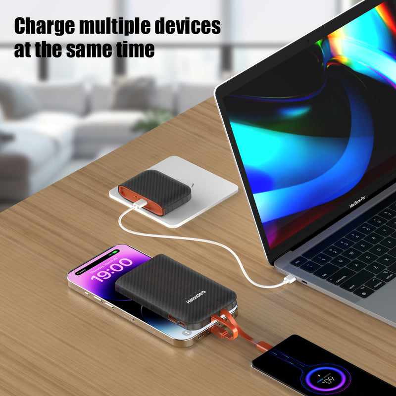 Removable 45W AC Power Bank 10000mAh laptop, Quick Charge USB C High-Speed Portable Charger Heloideo PB174 Heloideo