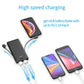 Heloideo ultra slim dual USB ports power bank 5000mAh Universal Slim Power Bank All In One Portable Charger with Lightning Cable And Type C Cable Battery Pack for iPhone Android phone  Heloideo PB085E Heloideo