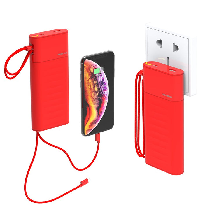 Fast charging Power Bank 20000mah with PD 18W and QC3.0 Quick charger built-in extandable 2 charging cables  total 28.5W Max PB165 Heloideo